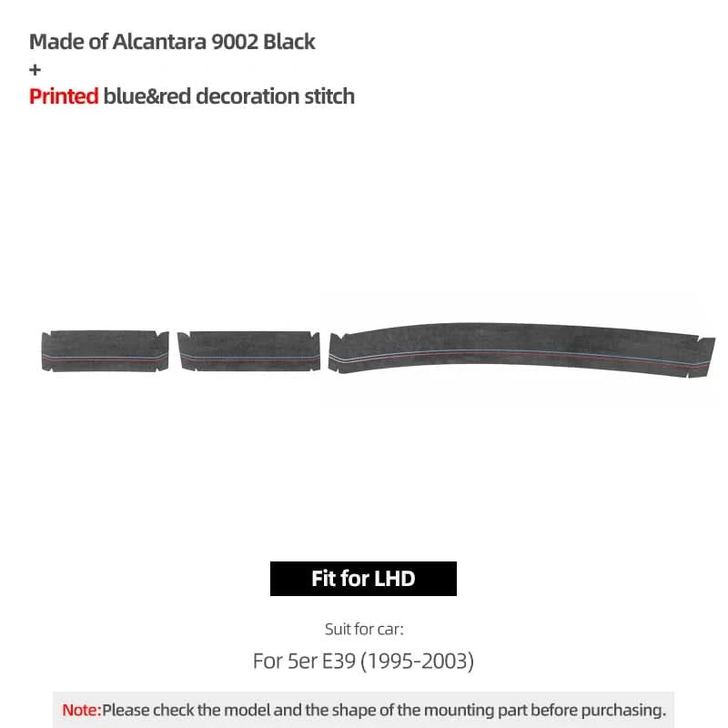Suede-Style Dashboard Trim Panel Cover for BMW E39 (1995–2003)