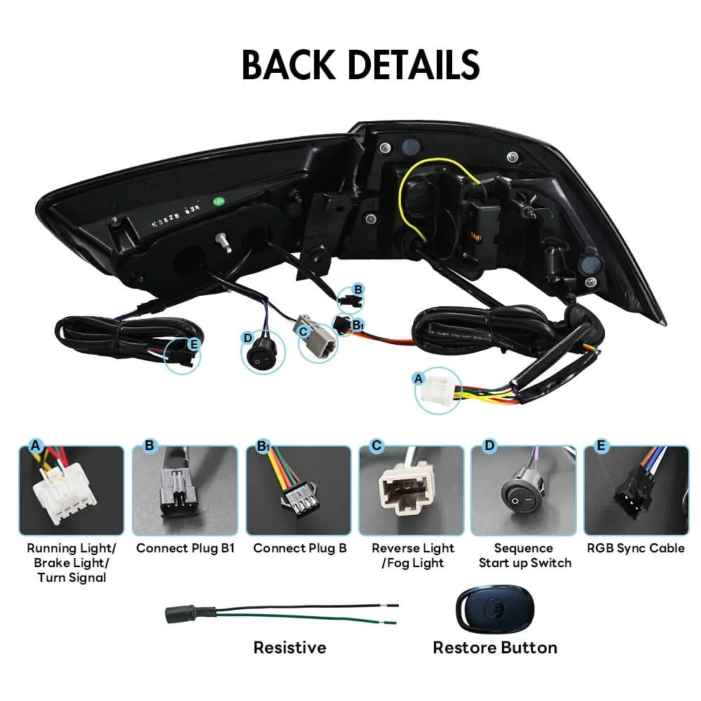 Mitsubishi Lancer RGB LED Tail Lights – Rear Brake, Fog & Running Light Assembly (2008–2018)