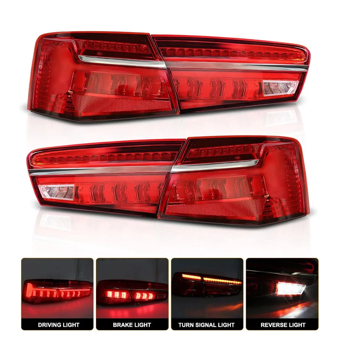 Audi A6 C7 LED Tail Lights – Rear Brake, Reverse, Parking & Turn Signal Assembly (2012–2015)
