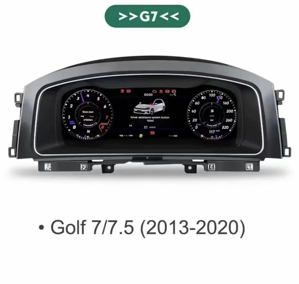 VW Golf MK7 Digital Instrument Cluster – 12.3” HD Virtual Dashboard Upgrade (2013–2020)