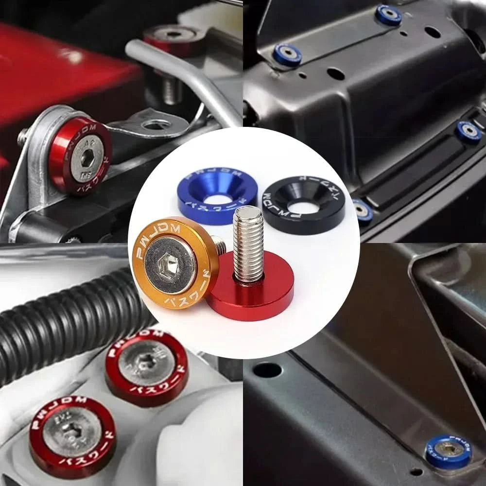 Universal M6 Aluminum Fender Washer & Bolt Kit – Concave Fasteners (20-Piece or 40-Piece Set)