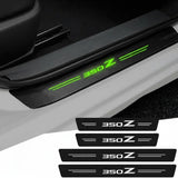 Luminous Carbon Fiber Door Sill Protectors for Nissan 350Z – Anti-Kick Threshold Scuff Plate Stickers