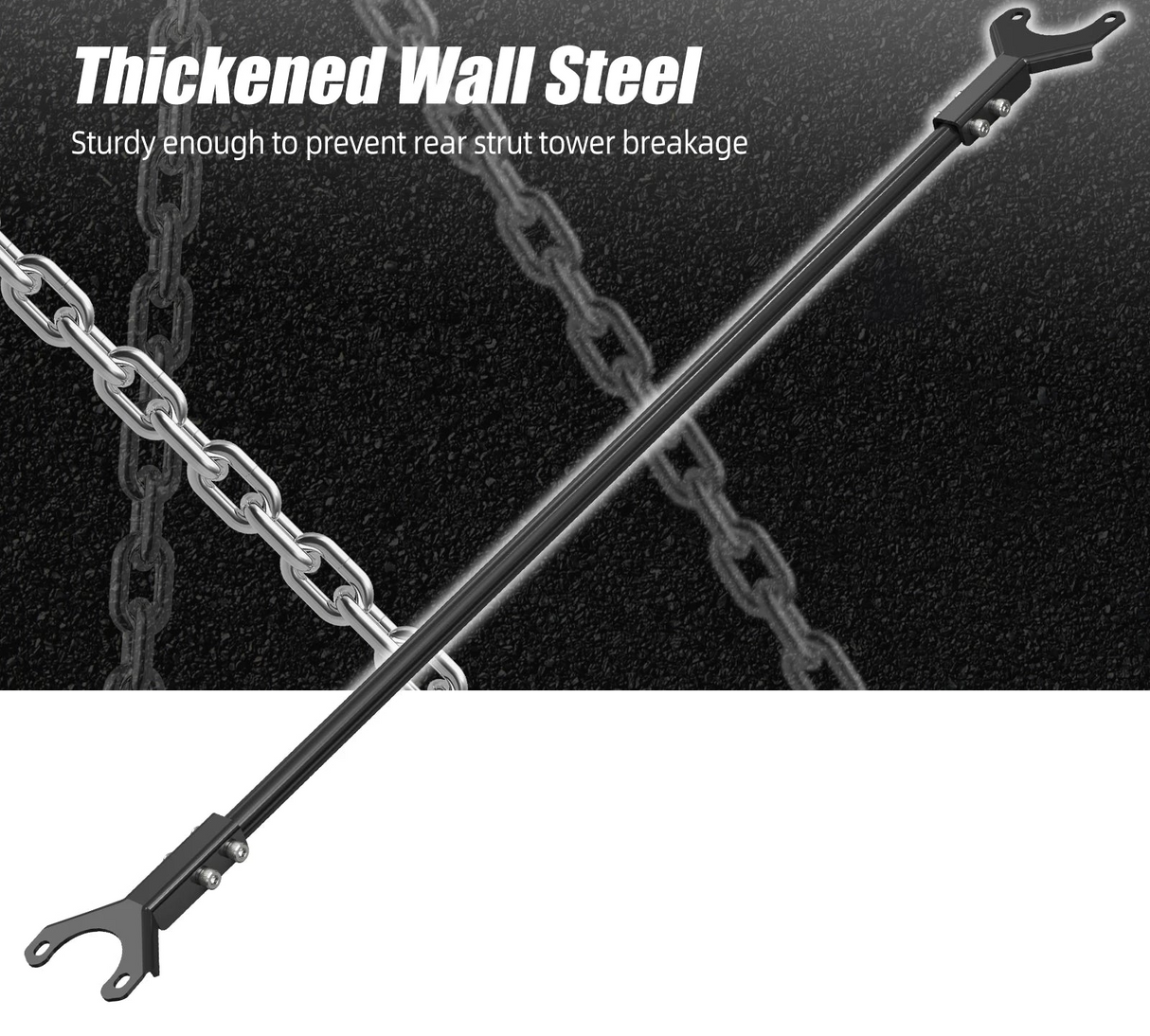 BMW E46 3 Series Sedan Steel Rear Strut Tower Brace Bar 1999 - 2006 (323i / 325i / 328i / 330i)