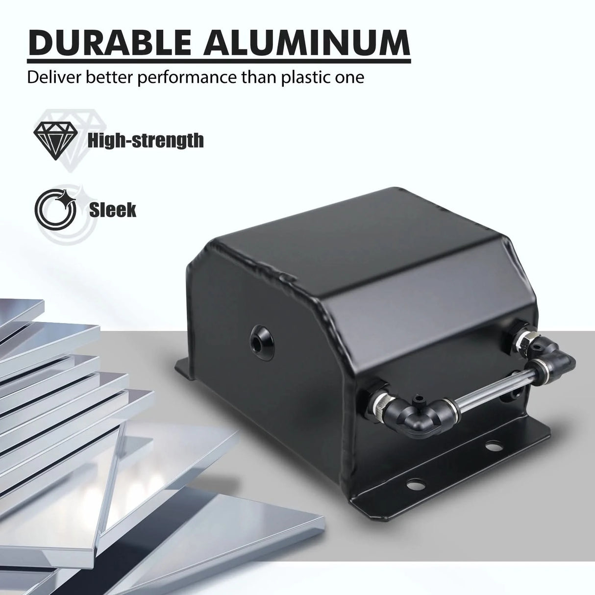 Universal 1L Aluminum Coolant Overflow Tank – Radiator Recovery Reservoir w/ Billet Cap