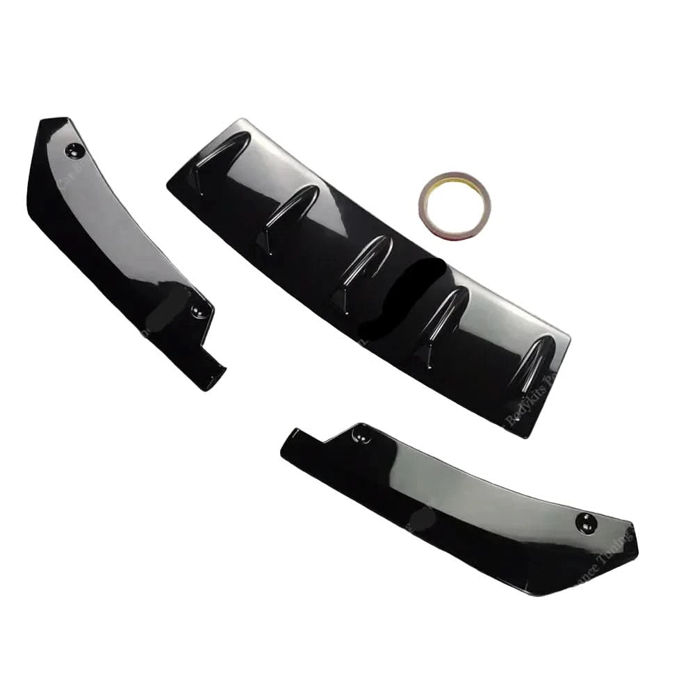 BMW E46 M-Sport Rear Bumper Diffuser & Side Splitter Set – Gloss Black ABS (1999–2005)