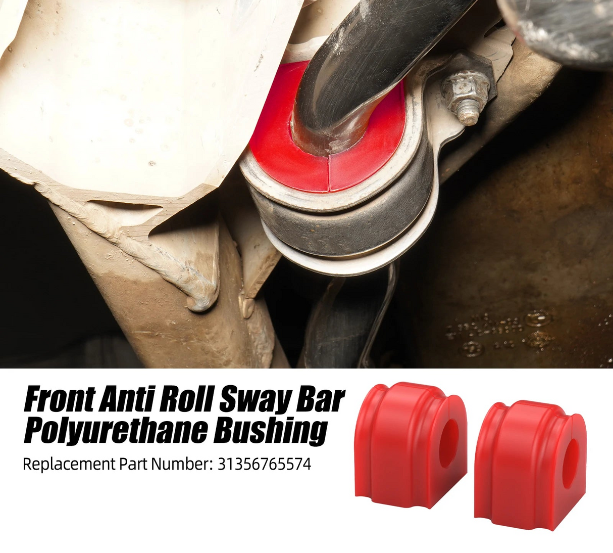 80A Poly Front Sway Bar Bushings (26.5mm) – BMW E81/E82/E87/E88, E90/E91/E92/E93, Z4 E89 (OEM 31356765574)