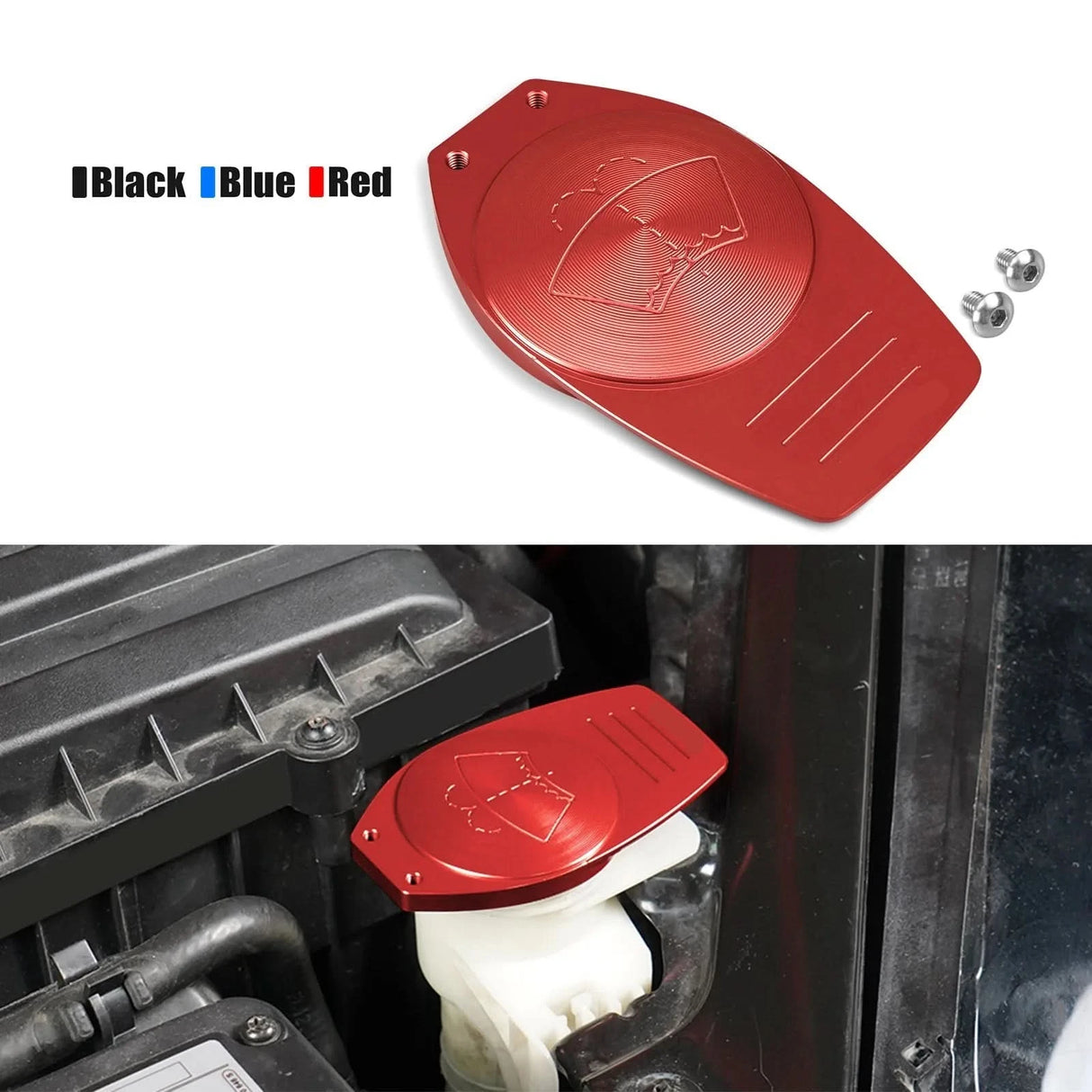 Billet Aluminum Windshield Washer Reservoir Cap – MQB Platform (Golf 7/7.5, A3/S3/RS3, TT, Tiguan)