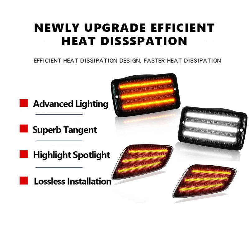 Dynamic LED Turn Signal & Side Marker Lights for Jeep Wrangler TJ (1997–2006)