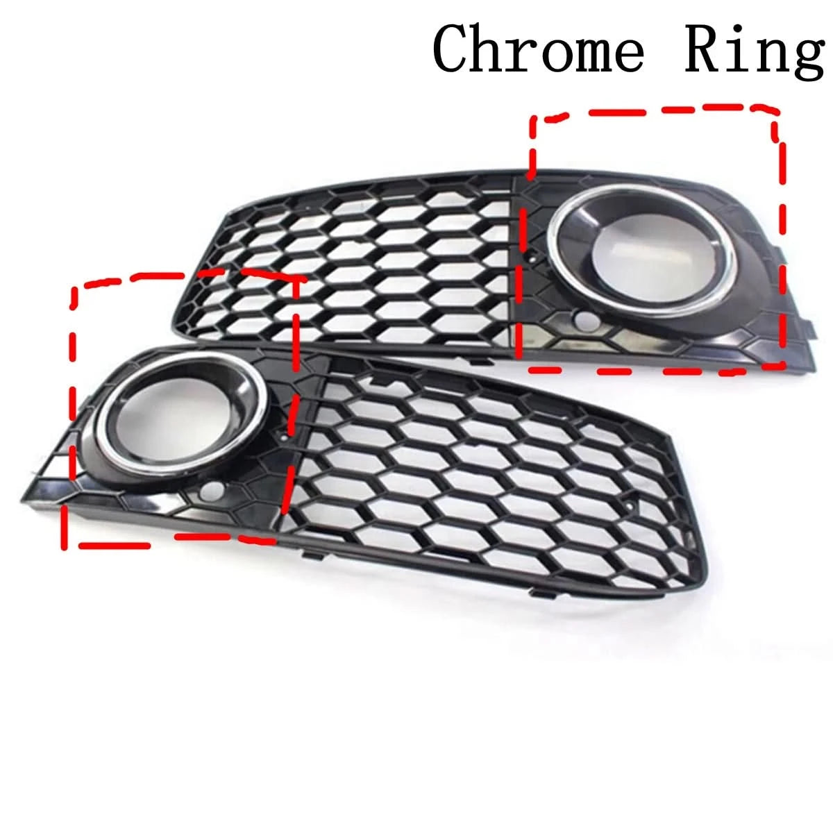 Fog Light Grille Pair for Audi A4 B8 (2009–2012) – RS-Style Honeycomb Mesh Front Bumper Covers