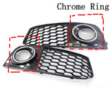 Fog Light Grille Pair for Audi A4 B8 (2009–2012) – RS-Style Honeycomb Mesh Front Bumper Covers