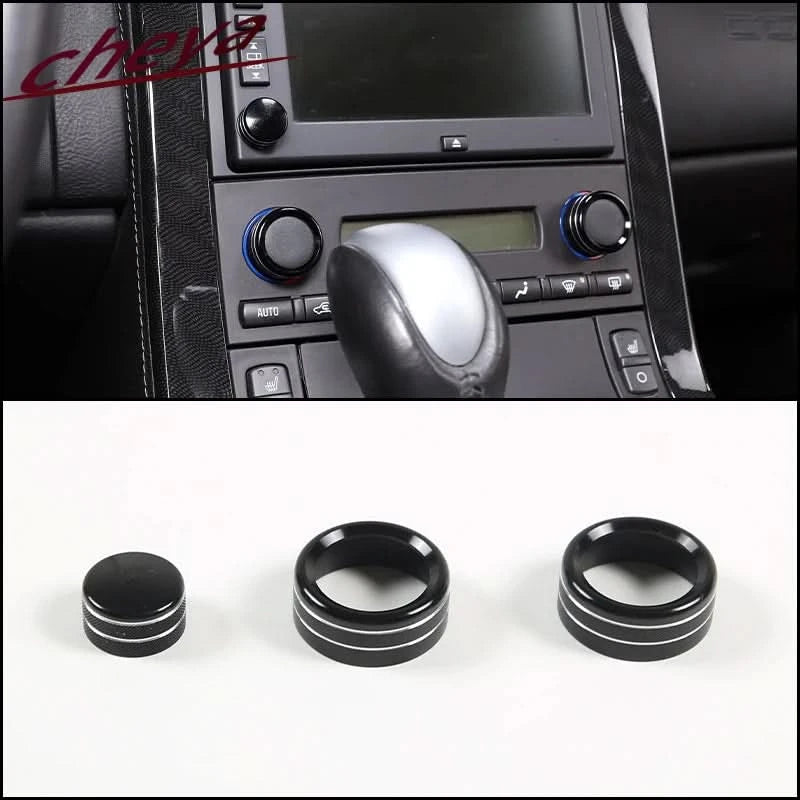 Corvette C6 Aluminum Climate Control Knob Rings – Interior Trim Upgrade (2007–2013, 3-Piece Set)