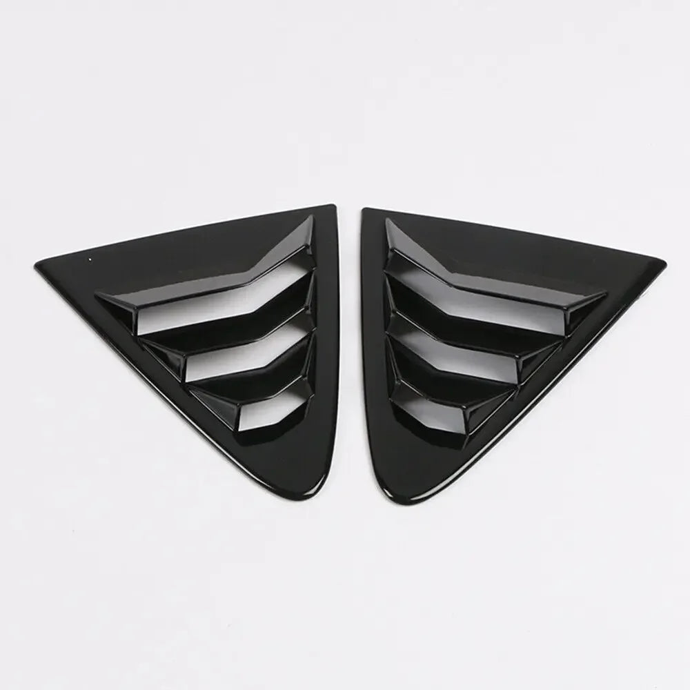 Rear Side Window Louver Cover Set for Toyota Corolla Sedan 2019–2023 – Gloss Black / Carbon Look Vent Trim