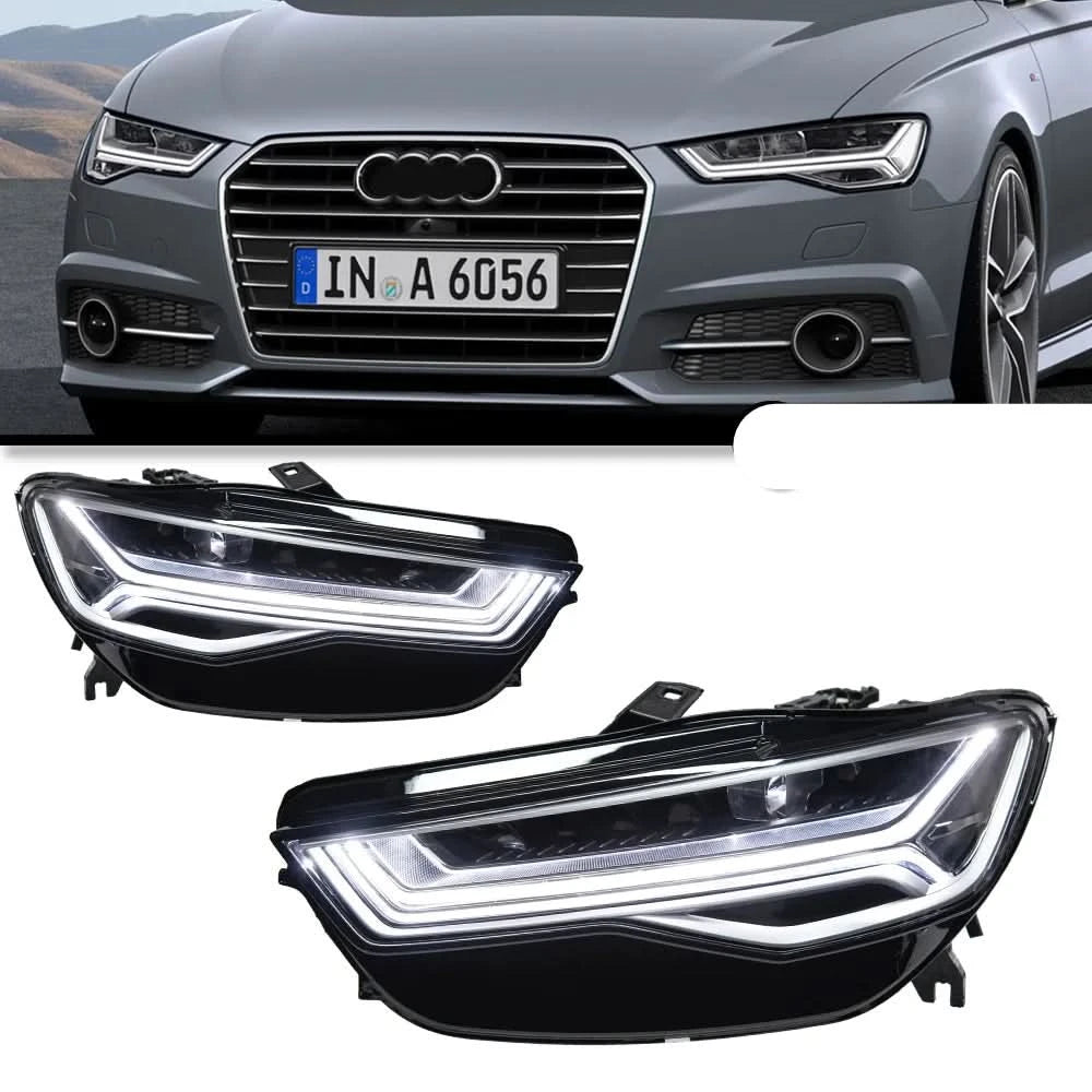 Audi A6 C7 LED Headlights – DRL, Projector High/Low Beam & Dynamic Turn Signals (2012–2018)