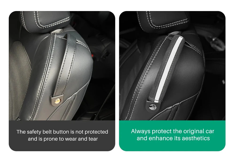 Suede Safety Belt Buckle Cover for Ford Mustang GT / EcoBoost / Dark Horse 2015–2025 – Interior Clip Protector
