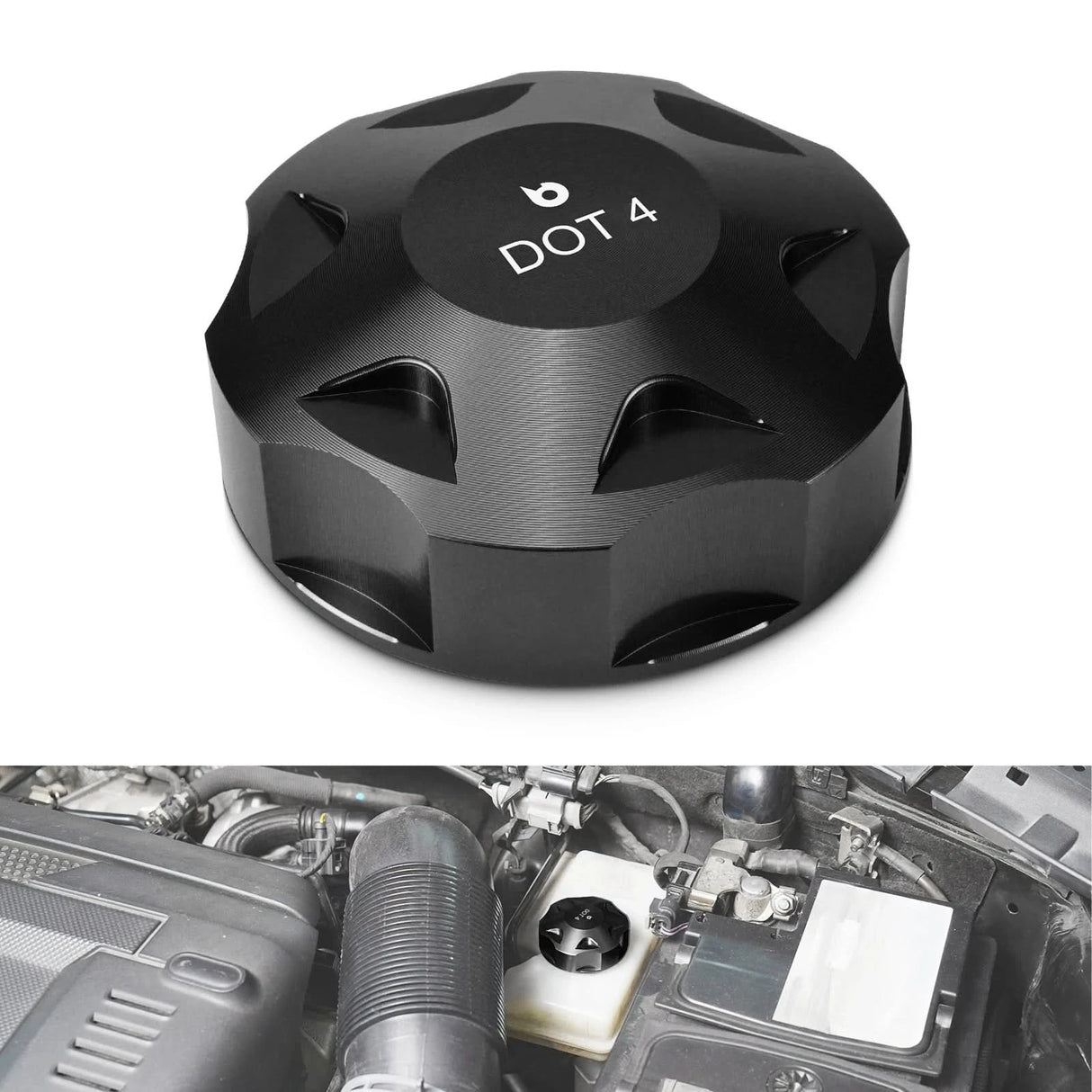 Billet Aluminum Brake Fluid Reservoir Cap – MQB & MQB-Evo Platforms (Golf / A3 / S3 / RS3 / Passat / Tiguan)