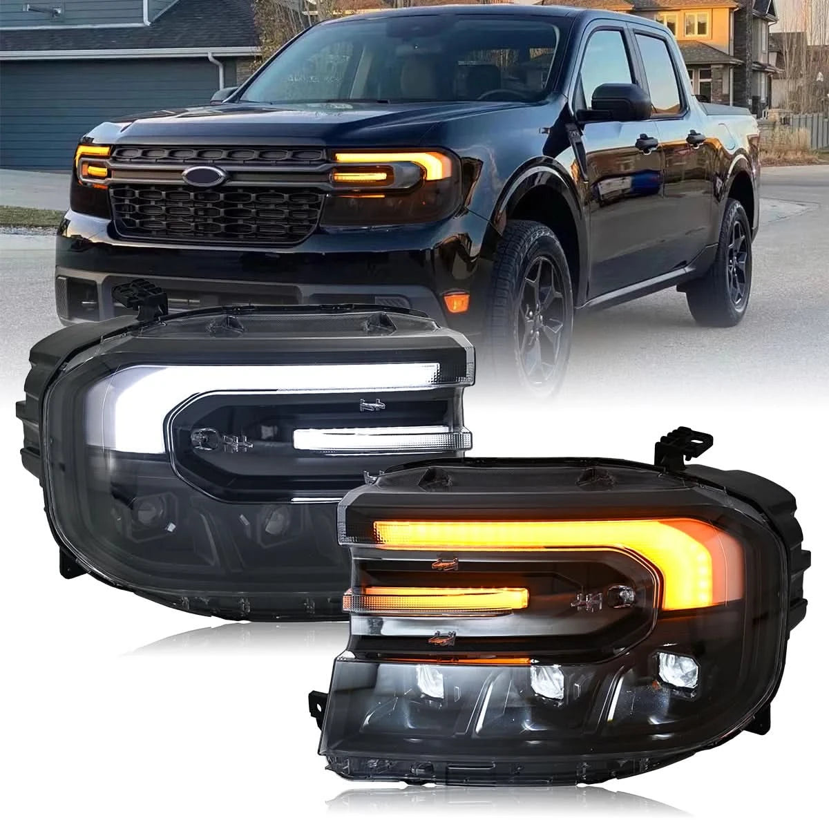 LED DRL Headlight Assembly for Ford Maverick 2022–2024 – Full LED Upgrade (Pair)