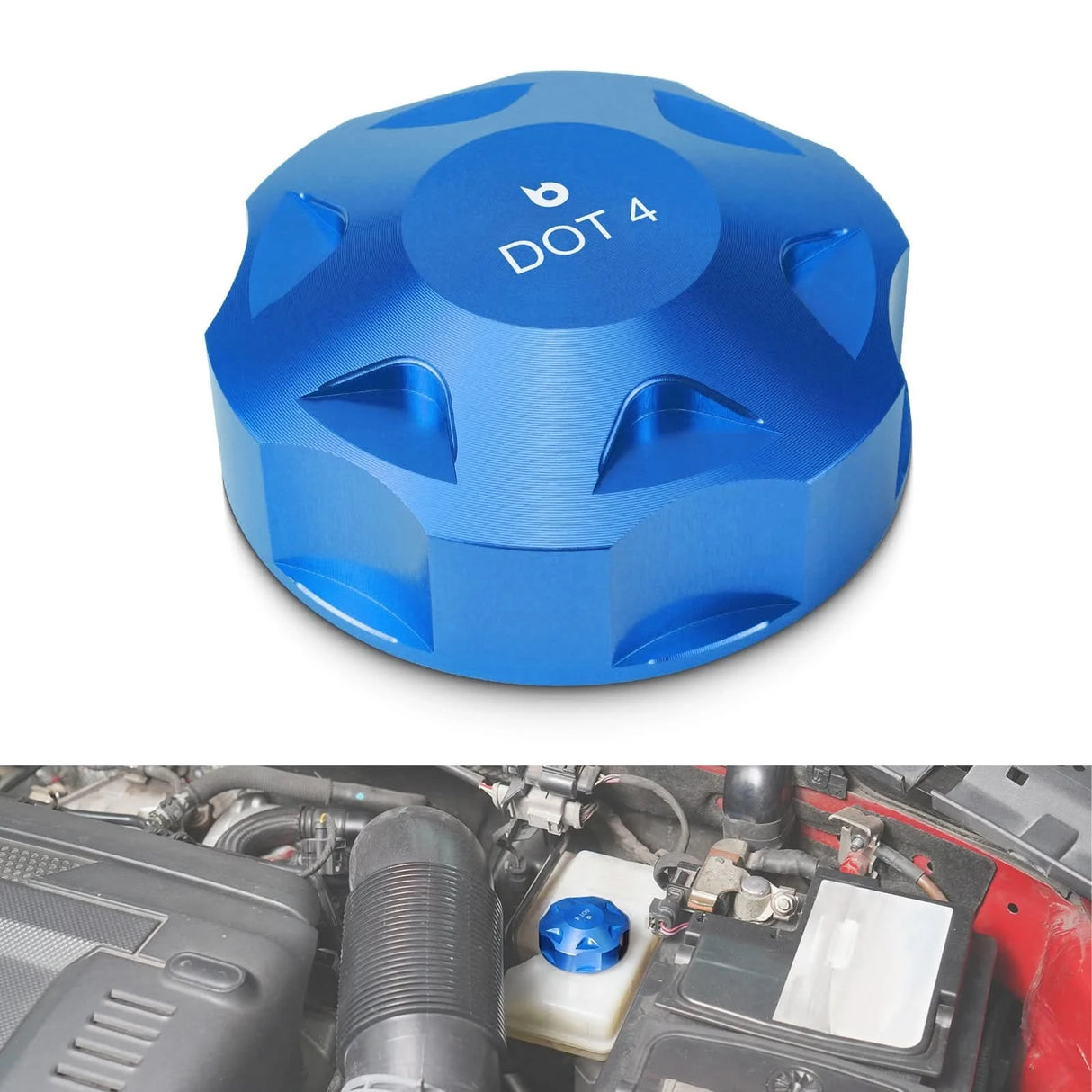 Billet Aluminum Brake Fluid Reservoir Cap – MQB & MQB-Evo Platforms (Golf / A3 / S3 / RS3 / Passat / Tiguan)