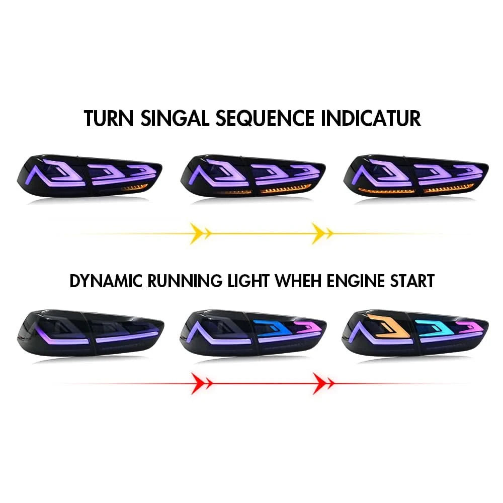 Mitsubishi Lancer RGB LED Tail Lights – Rear Brake, Fog & Running Light Assembly (2008–2018)