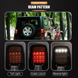 LED Tail Lights for Jeep Wrangler CJ / YJ / TJ – Smoked or Red Lens (2-Piece Set)