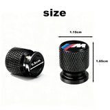 BMW Anodized Aluminum Tire Valve Stem Caps 4-Piece Set with Rubber O-Ring Seals (Universal Fit / E34 / E36 / E39 / E46 / E60 / E70 / E90 / F10 / F20 / F30 / X1 / X5 / X6 / M3 / M5 / M6)