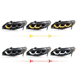 Honda Civic LED Projector Headlights with DRL – Full Assembly Pair (2006–2011)