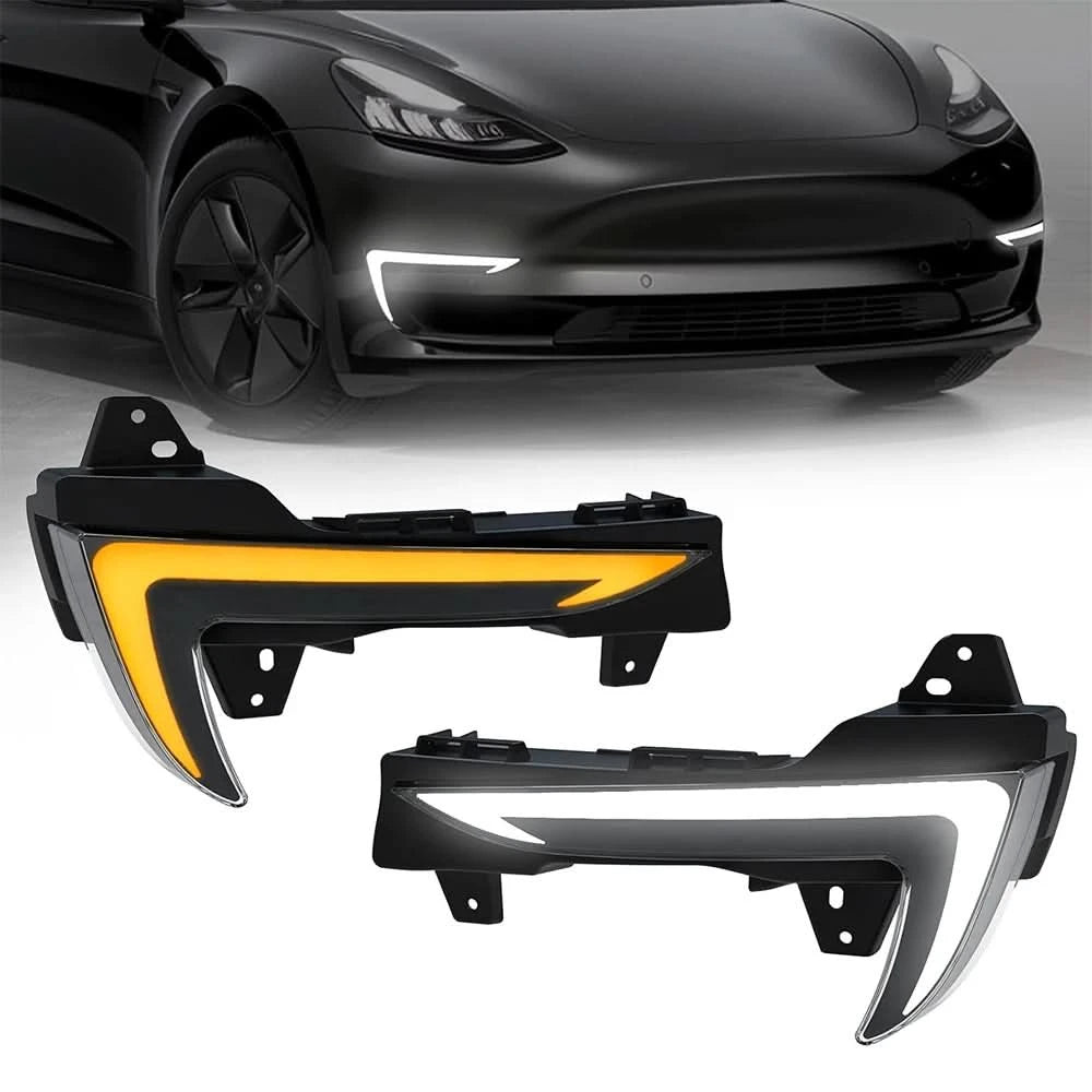 LED Daytime Running Light Assemblies with Dynamic Start-Up Animation – Tesla Model 3 (2018–2024)