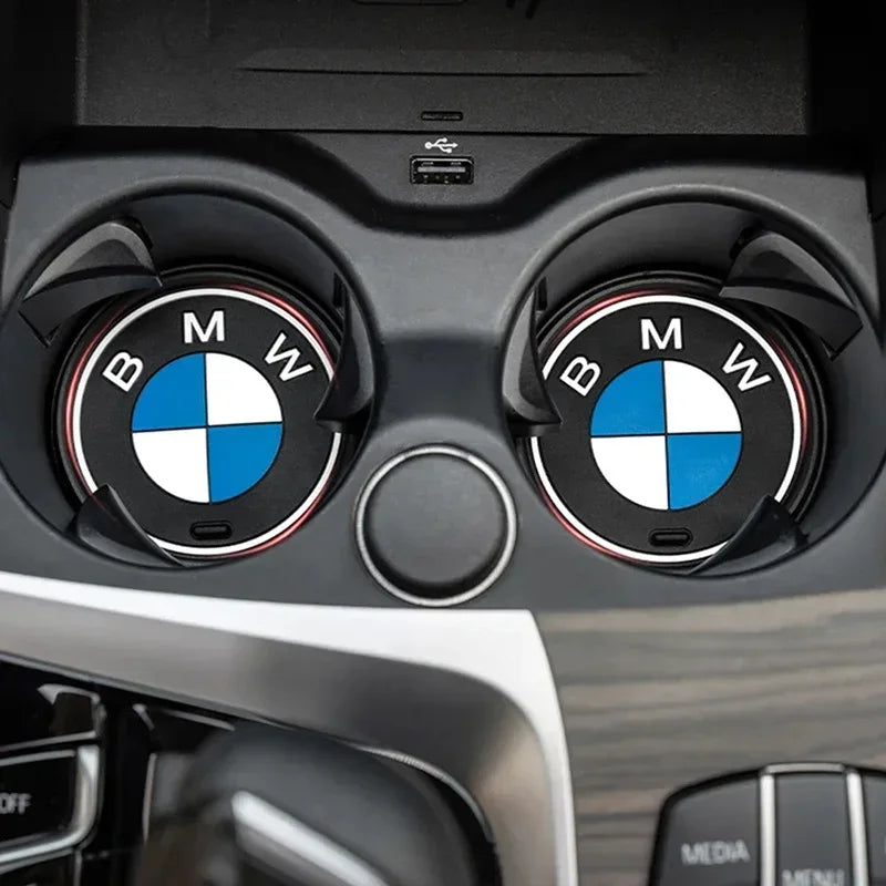 Silicone Cup Holder Coaster Set for BMW – 2PCS Interior Cup Mat for X1 X2 X3 X4 X5 X6 & 1–7 Series (Multiple Chassis Fitment)