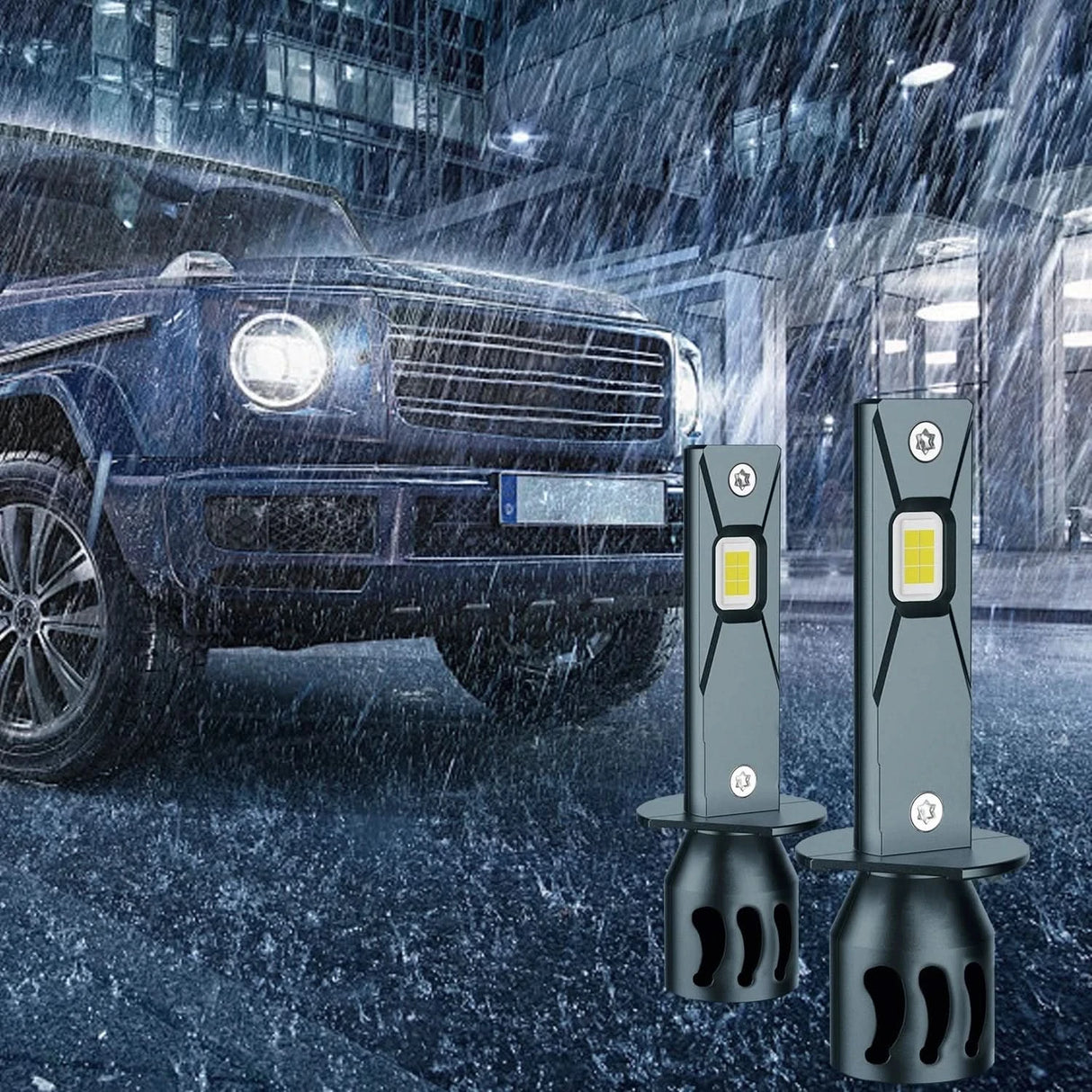 H1 LED Headlight Bulbs – 6000K White CANBUS Plug-and-Play Upgrade (Pair)