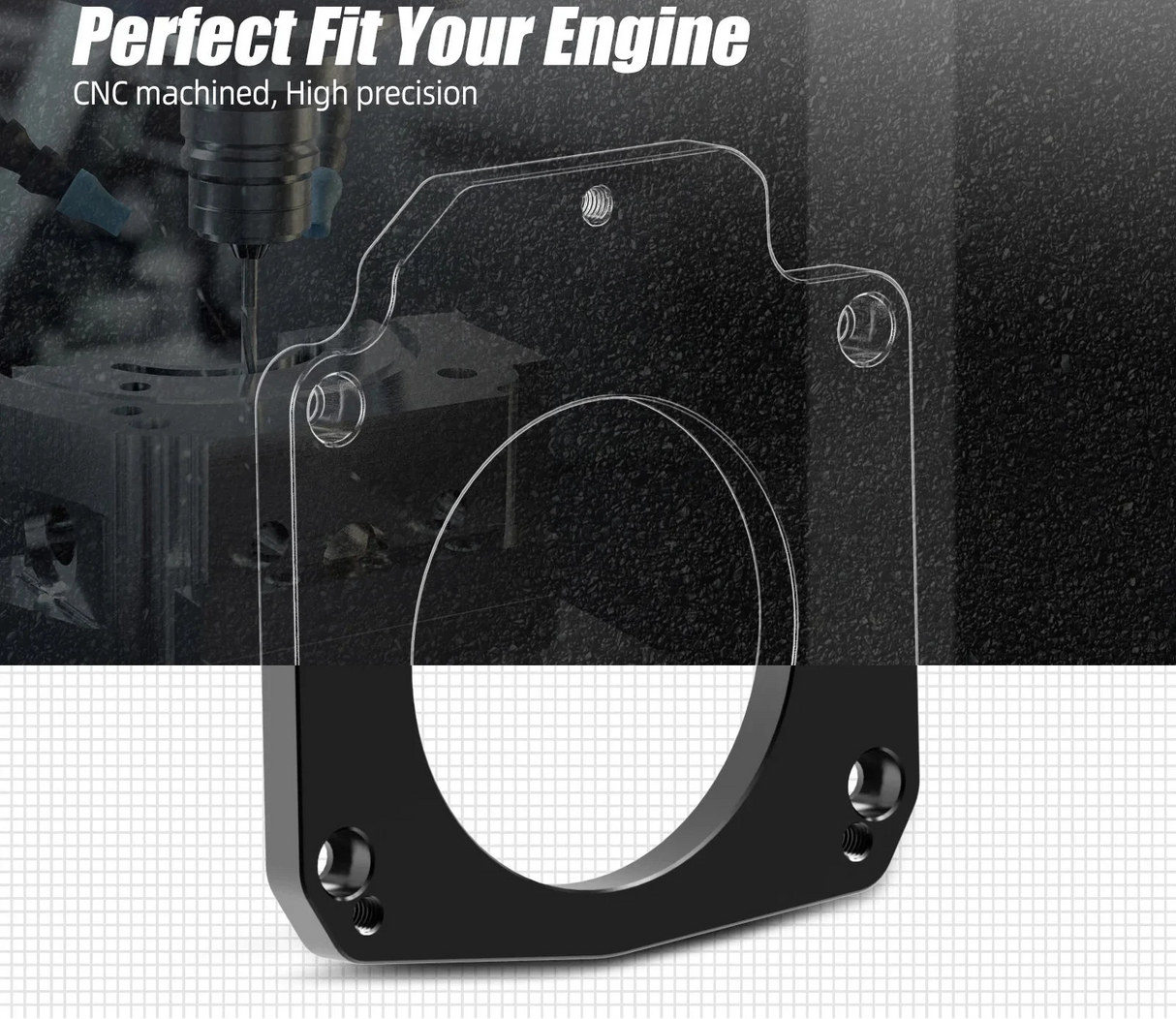 LS Billet Throttle Body Adapter Plate | 4-Bolt Intake to 3-Bolt TB | Drive-By-Wire