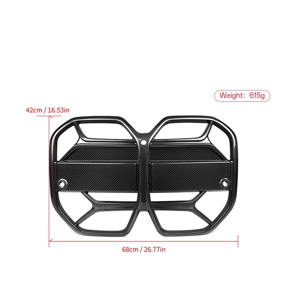 BMW i4 / 4 Series G26 Dry Carbon Fiber Front Grille – OEM-Style Replacement (2021+)