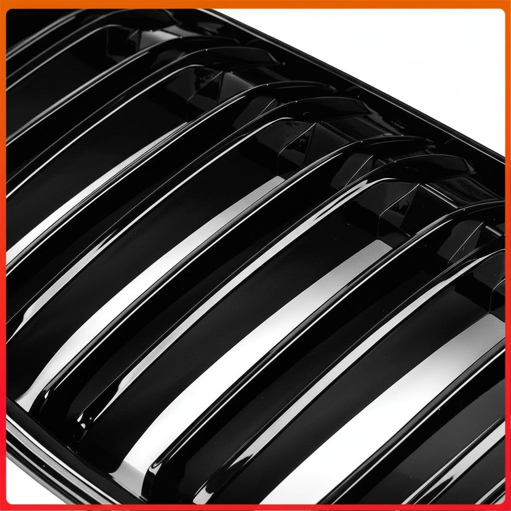 BMW X1 F48/F49 M-Style Front Kidney Grilles – Gloss Black Double-Line Upgrade (2016–2020)