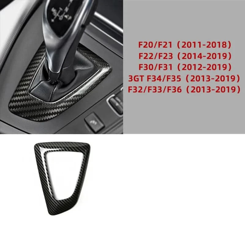Carbon Fiber Style Gear Shift Surround Trim – BMW 1/2/3/4 Series F-Chassis (F20/F30/F32 + More)