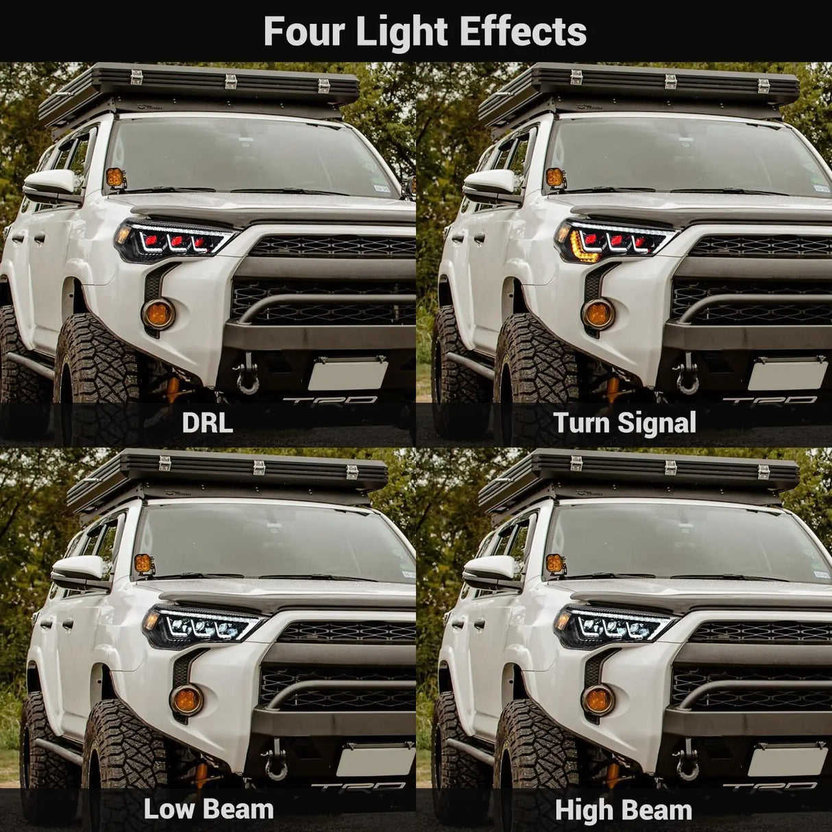 LED Headlight Assembly with Sequential Turn Signals & Start-Up DRL – Toyota 4Runner 5th Gen (2014–2022)
