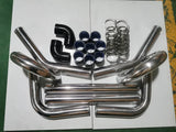Universal 2.5" Aluminium Turbo Intercooler Piping Kit with Silicone Couplers, U-Pipe & Stainless Steel T-Bolt Clamps