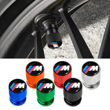 BMW Anodized Aluminum Tire Valve Stem Caps 4-Piece Set with Rubber O-Ring Seals (Universal Fit / E34 / E36 / E39 / E46 / E60 / E70 / E90 / F10 / F20 / F30 / X1 / X5 / X6 / M3 / M5 / M6)