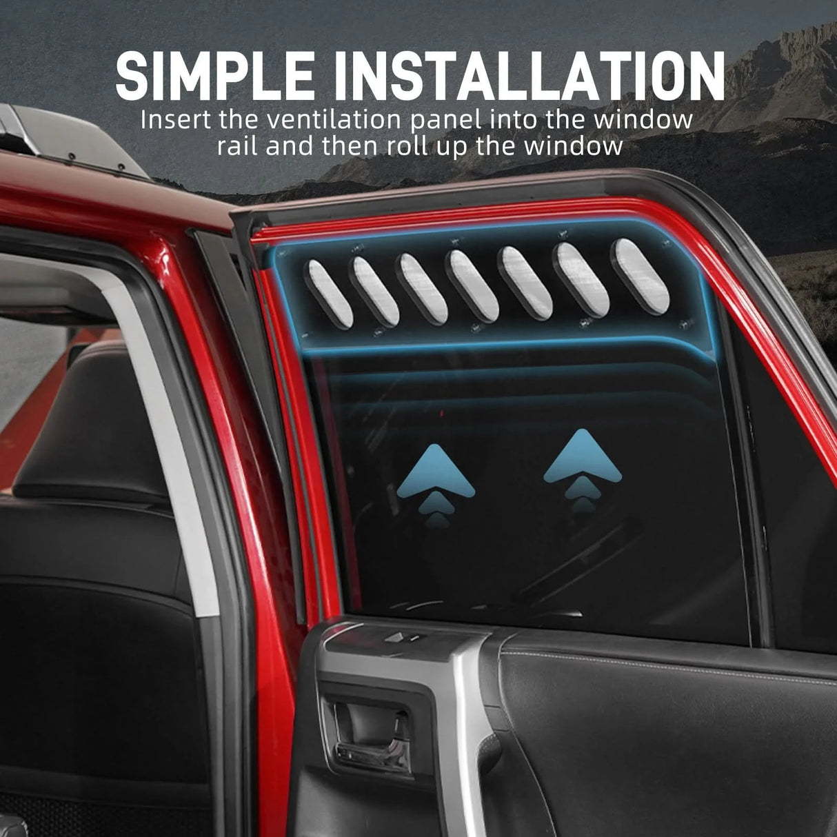 Billet Rear Door Window Vent Inserts for Toyota 4Runner 2010–2021