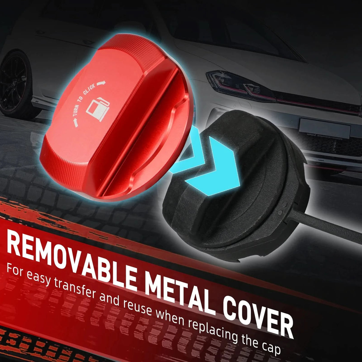 Billet Aluminum Fuel Filler Cap – Audi A3 8P, VW Golf MK5/MK6, Porsche 996/997, Boxster 986/987
