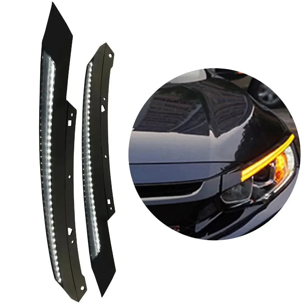 Honda Civic LED Headlight Eyebrow DRL Kit – Front Daytime Running Lights (2016–2021)