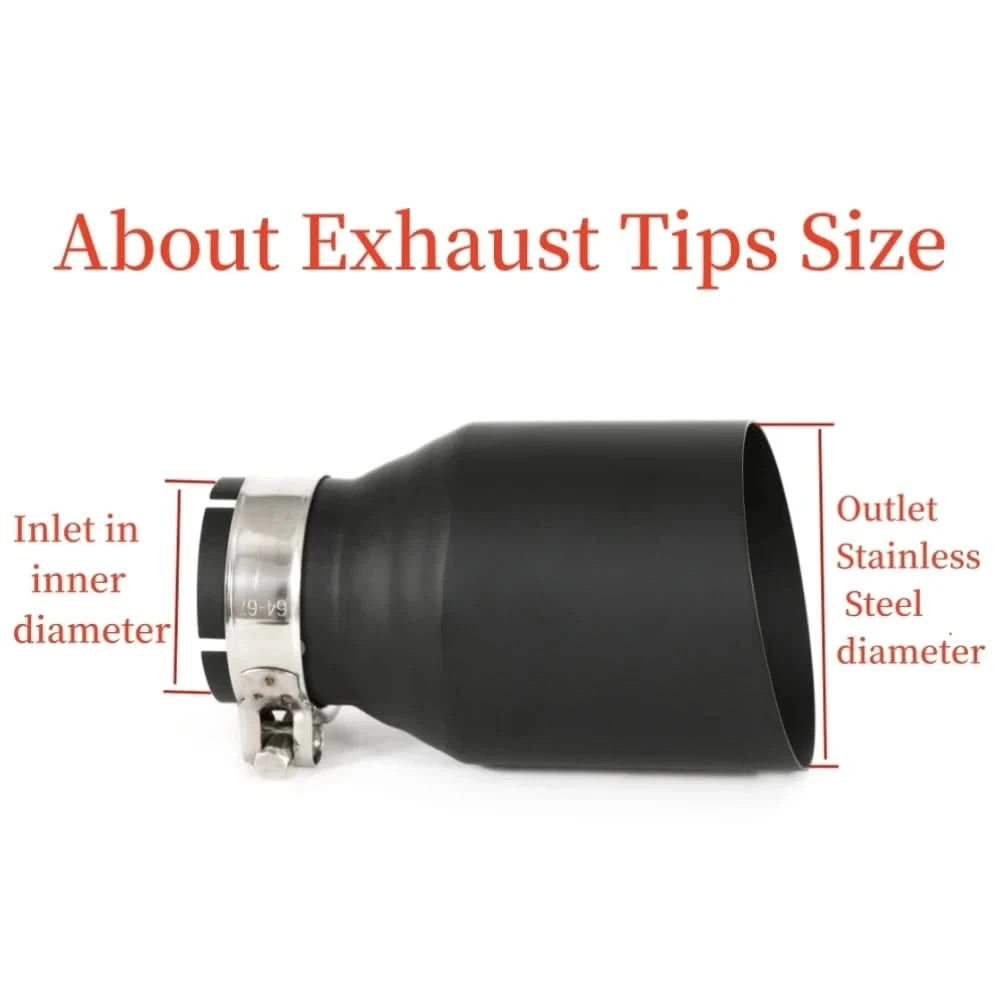 Universal Stainless Steel Single Exhaust Tip – Beveled Edge Performance Muffler Outlet (Single Unit)