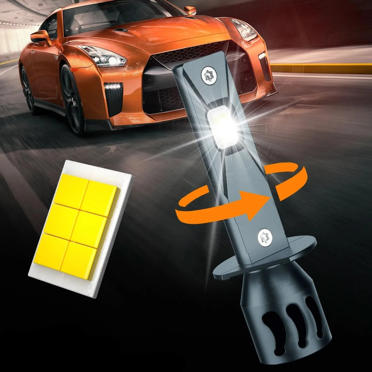 H1 LED Headlight Bulbs – 6000K White CANBUS Plug-and-Play Upgrade (Pair)