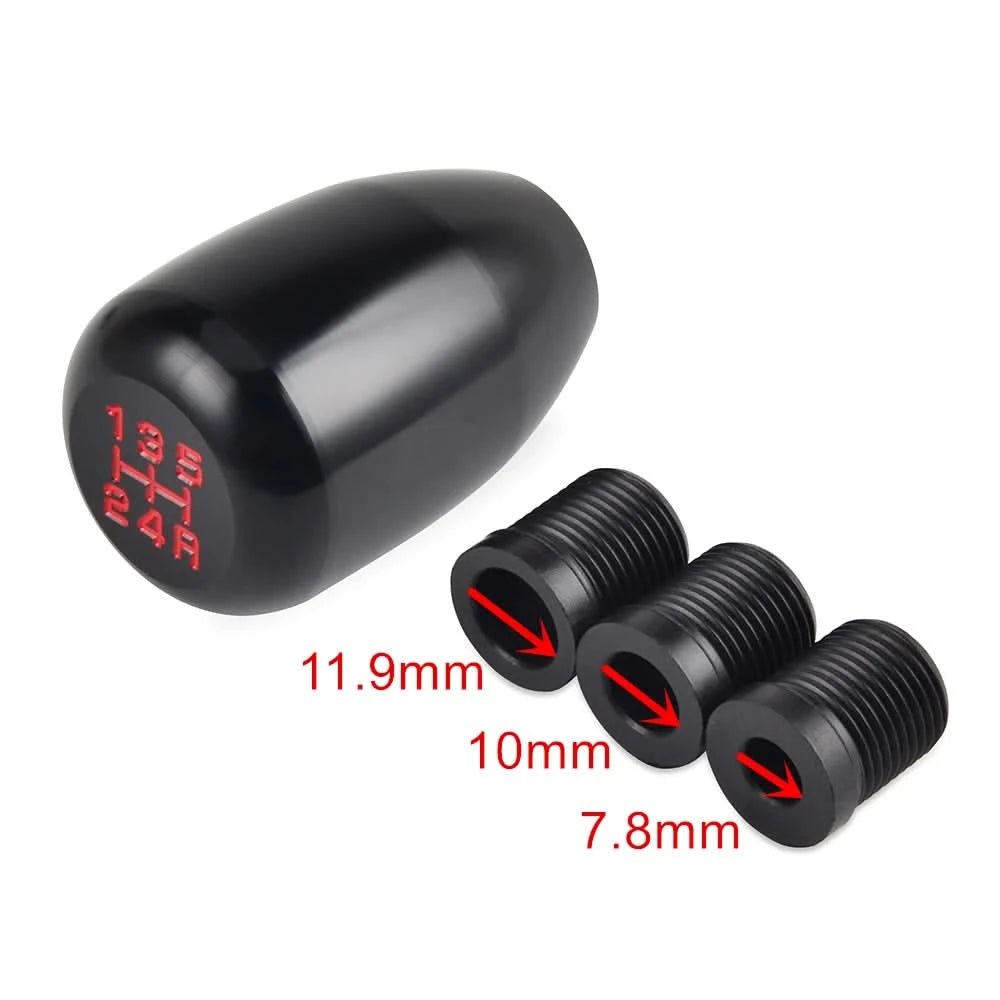 Universal 5-Speed Billet Aluminum Manual Shift Knob with Adapter Kit