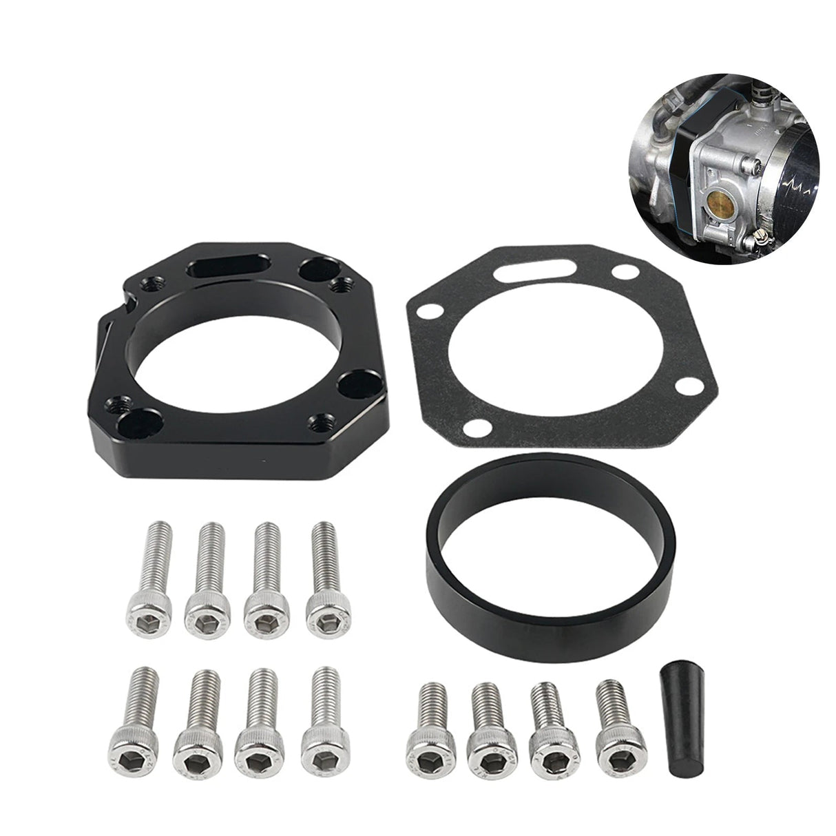 Honda K20 / K24 K-Series Engine Billet Aluminium RBC / RRC Dual Throttle Body Adapter (62mm / 70mm Dual Bore)