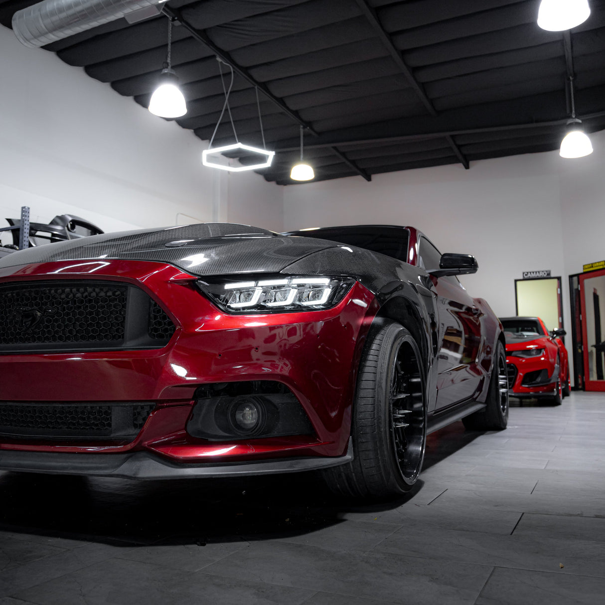 2015-2017 Ford Mustang Projector Headlights S650 Style LED Amber Sequential Turn Signals