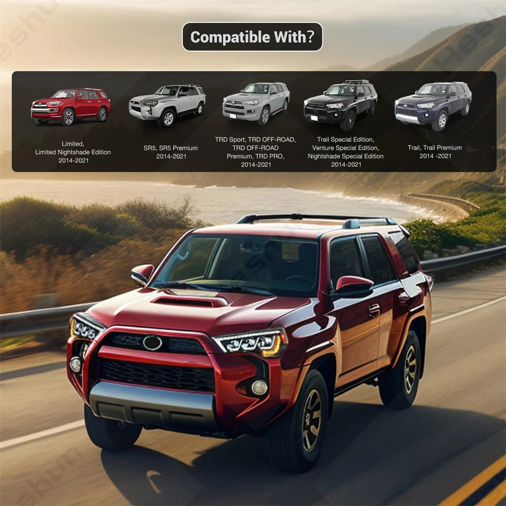 LED Headlight Assembly with Sequential Turn Signals & Start-Up DRL – Toyota 4Runner 5th Gen (2014–2022)