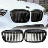 BMW X1 F48/F49 M-Style Front Kidney Grilles – Gloss Black Double-Line Upgrade (2016–2020)