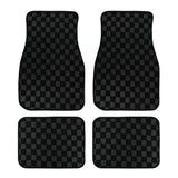 Universal Racing Checkered Plush Floor Mats – All-Weather Non-Slip Interior Carpet Set (4-Piece)