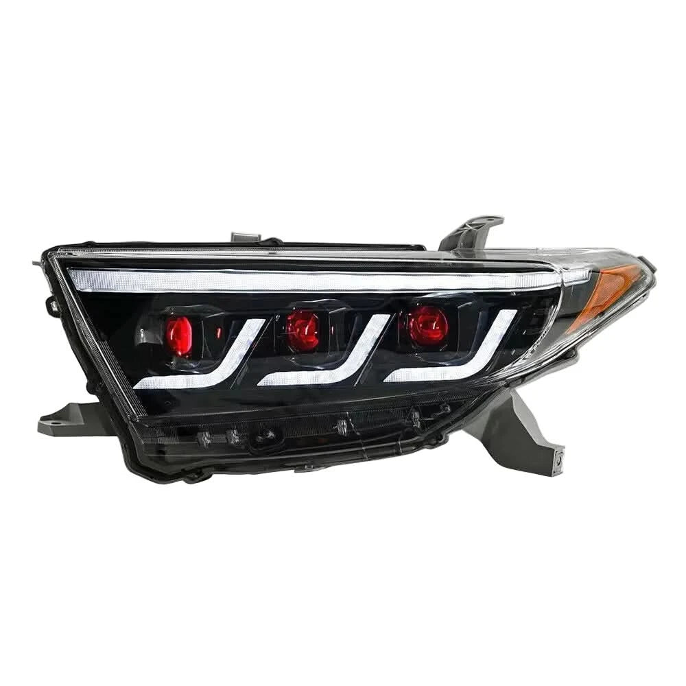 LED Headlight Assembly with Sequential Turn Signals & DRL – Toyota Highlander (2011–2014)