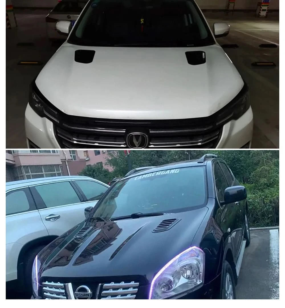 Universal Hood Vents – Carbon Fiber / Gloss Black Exterior Styling Upgrade
