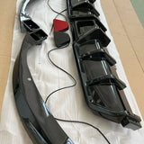 Honda Civic Rear Bumper Diffuser & Splitter Kit with LED Accent – Gloss Black (2016–2022 Sedan)