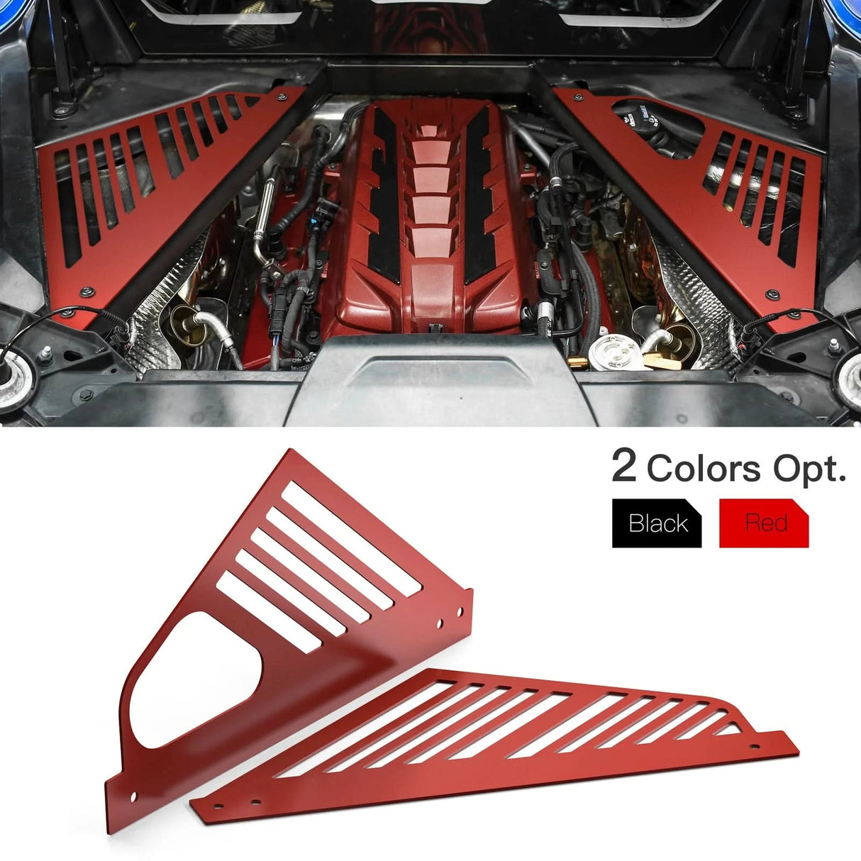 Aluminum Engine Bay Compartment Covers for Corvette C8 (2020–2023)